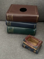 Faux Book Tissue Box Cover Holder 1995 Bandwagon Inc