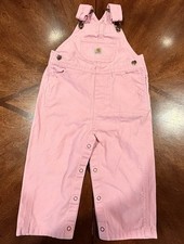 Girls Pretty Pink Carhartt 18m Overalls Snap Close Legs