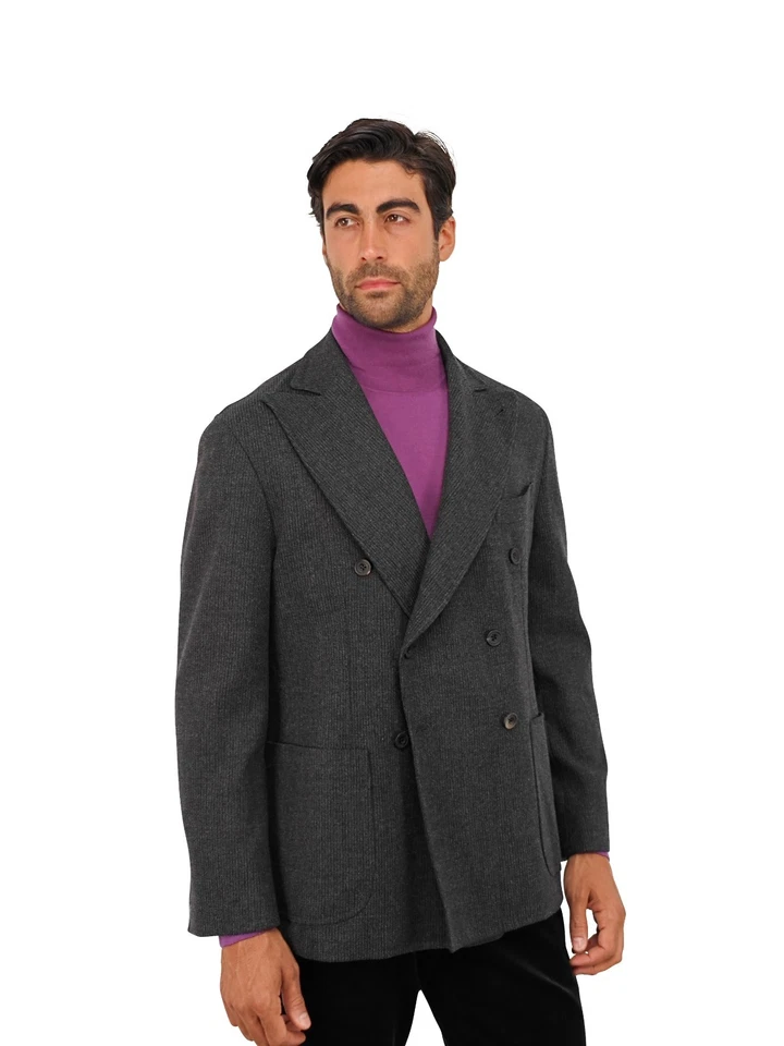 $2600 RUBINACCI NAPOLI Gray Double Breasted Jacket Soft Cashmere 42 US / 52 EU - Image 2 of 4