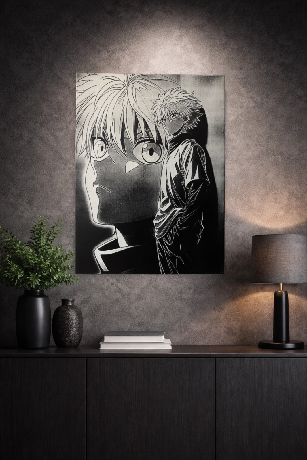 Affiche Killua Hunter x Hunter noir et blanc 30x40 cm pour décorer votre coin gaming - 2