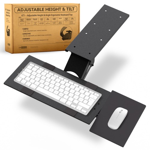 KT1 Ergonomic Keyboard Tray Under Desk - Under Desk Keyboard Tray Slide Out w...