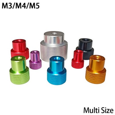 Aluminium Alloy Knurled Thumb Nut M3/M4/M5 Hand Grip Knob Blind Hole Nut Color