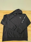 L / LARGE - BLACK - Ariat Men's Long Sleeve Warm Fleece Logo Print Hoodie