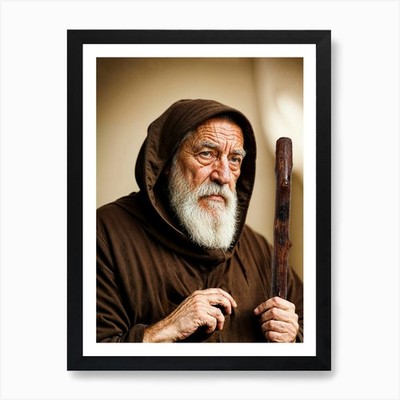 Heiliger Franz von Paola Kunstdruck gerahmt Wandbild Poster Leinwanddruck Bild