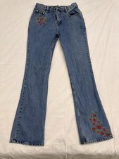 No Boundaries Jeans Juniors Size 3 - Blue Embroidered