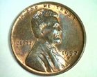 1957-D LINCOLN CENT PENNY GEM UNCIRCULATED BROWN GEM UNC. BR. ORIGINAL 99c SHIP