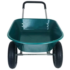 Heavy-Duty Garden Cart Dual-Wheel Wheelbarrow Rust-Proof Yard Tool Easy Use
