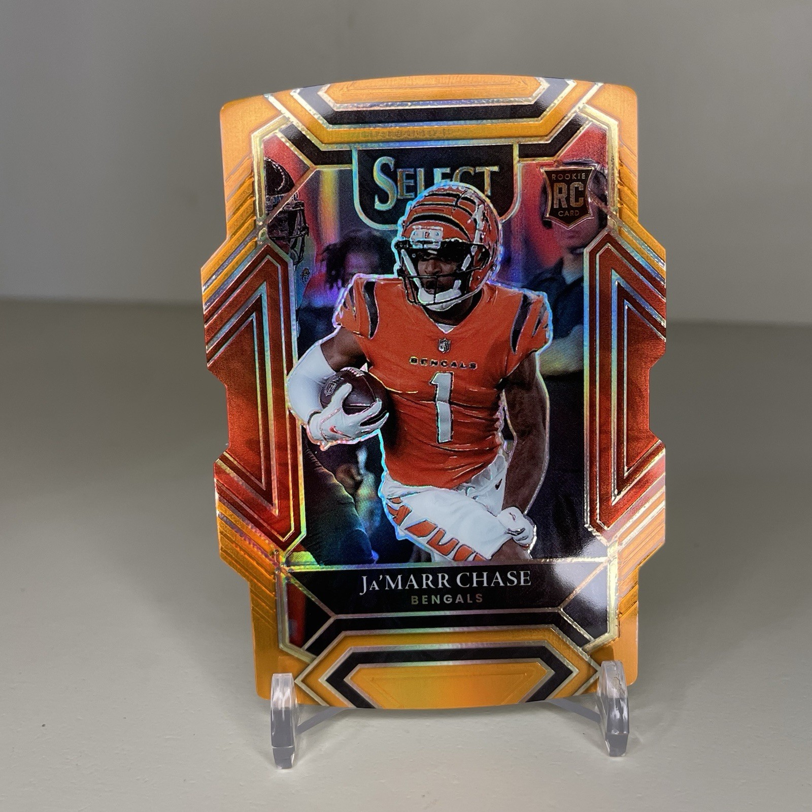 2021 Panini Select Club Level Orange Prizm Die-Cut /249 Ja'Marr Chase Rookie RC