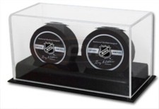 BCW Deluxe Acrylic Base Double Hockey Puck Display #AD11-2 holder showcase case