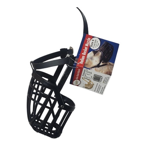 Leather Brothers Italian-style Basket Dog Muzzle Size 6 Black- Tag USA Made - Picture 18 of 21