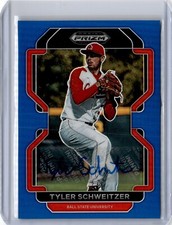 2022 Prizm Draft Picks Blue Refractor Tyler Schweitzer Auto 4/99 (B72) White Sox