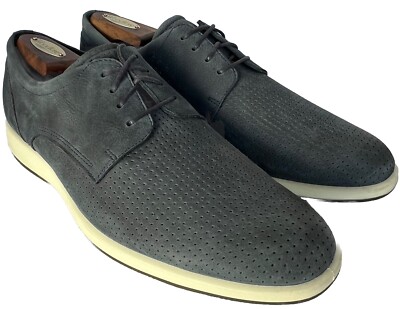 Ecco Jared Modern Tie Perforated Vamp Dress Shoes Men's EU 42, US Blue  Suede