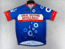 Pactimo Cycling Jersey Adult Medium Blue Red Great Western Bicycle Rally Paso Ro
