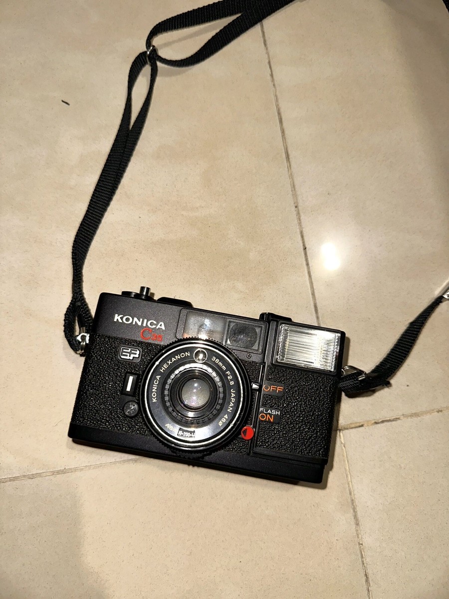 Black KONICA C35 EF w/ Hexanon 38mm F/2.8 Point & Shoot Film