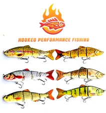 SLICKLINE 125 Jointed Sinking Swimbait Glide Bait Fishing Lure Bass Pike 10 CLRS