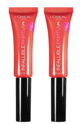 2 PACK L'Oreal Paris Infallible Paints Lip Color, 320 Cool Coral, 0.27 oz