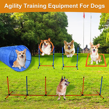 Dog Agility Training Equipment Set Complete Backyard Obstacle Course with Tunn