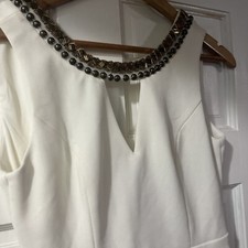 XOXO Cream Dress NWT Size S Jr. Bronze Keyhole Neckline Retails 69$