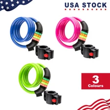 Security 4 Digit Combination Bike Cable Lock with Mounting Bracket