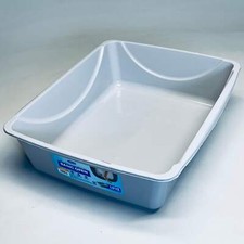 PETMATE Cat Basic Open Litter Box Sz 18.5  L x 15  W x 5  H Grey Color