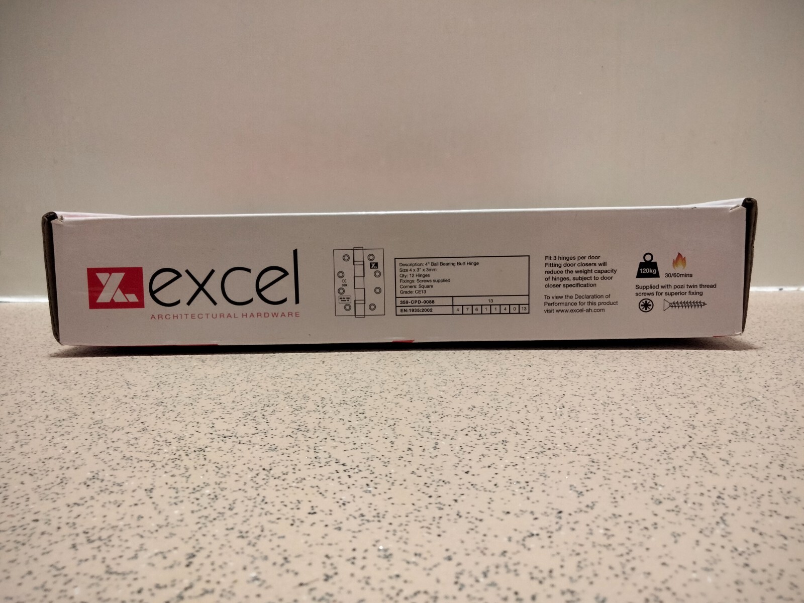 4" x 3" Excel Stainless Steel CE13 Fire Hinge (x6prs with screws