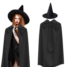 Witch Cape Costume Halloween Cloak for Kid Adult Halloween, Cosplay Party