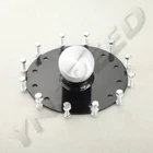 US Black Fuel Cell Fast Fill Filler Neck Cap Aluminum 45 Degree 12 Bolt Flange
