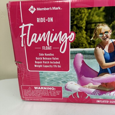 Member's Mark Flamingo Pool Float Ride-On - Giant Inflatable For Pool & Beach