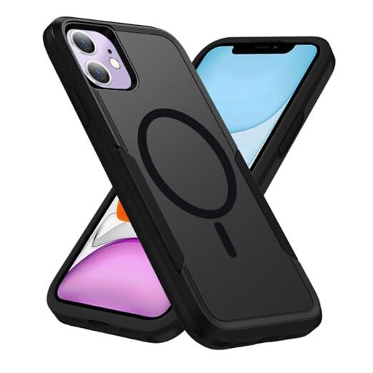 for iPhone 11 Case, [Compatible with Magsafe] [Military Grade Drop Black