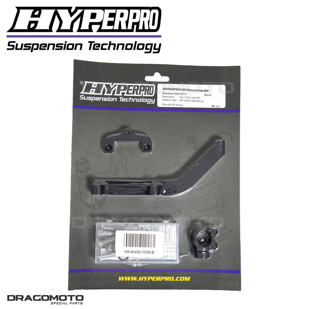 Kit montage HYPERPRO Z650 2022 support en aluminium usiné CNC pour amortisseur de direction