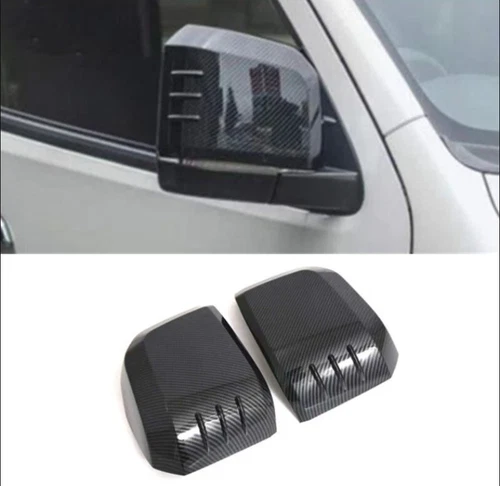 Carbon Fiber Rearview Mirror Cover Trim For 19-24 Toyota Hiace Commuter 300 2pcs