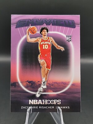  2024-25 Panini NBA Hoops Zaccharie Risacher RC Rookie Skyview No.23 Hawks 