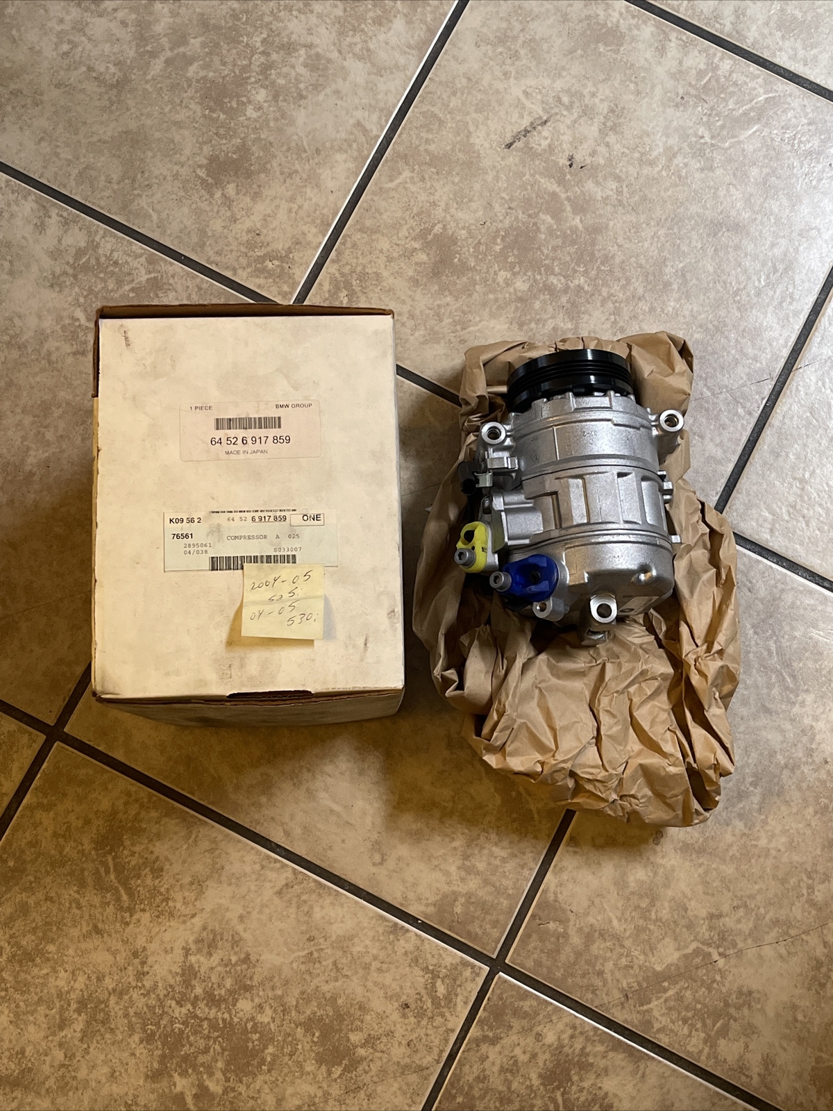 2004-2005 GENUINE BMW 5 Series 525i 530i Air Conditioner Compressor 64526917859