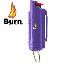 Burn Pepper Spray Keychain 1/2oz Police Strength Self Defense Security Purple