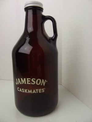 Jameson Irish Whiskey Castmates Brown Amber Glass Whiskey Jug Bottle Scotch 