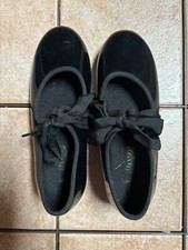 Danskin Now Black Tie Tap Patent Leather Sz 1