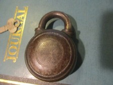 Antique Yale Junior Padlock/Key - Made in USA - Hardened Steel - Yale & Towne Co
