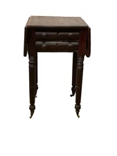 federal sheraton work card table sewing stand drop leaf convex 1820 tlc  antique
