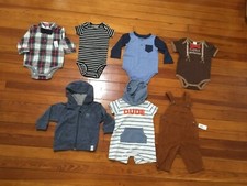 Lot of 7 Boys Sz 3-9M: 1pcs Hoodie, 4pcs Bodysuits, 2pcs Jumpsuits