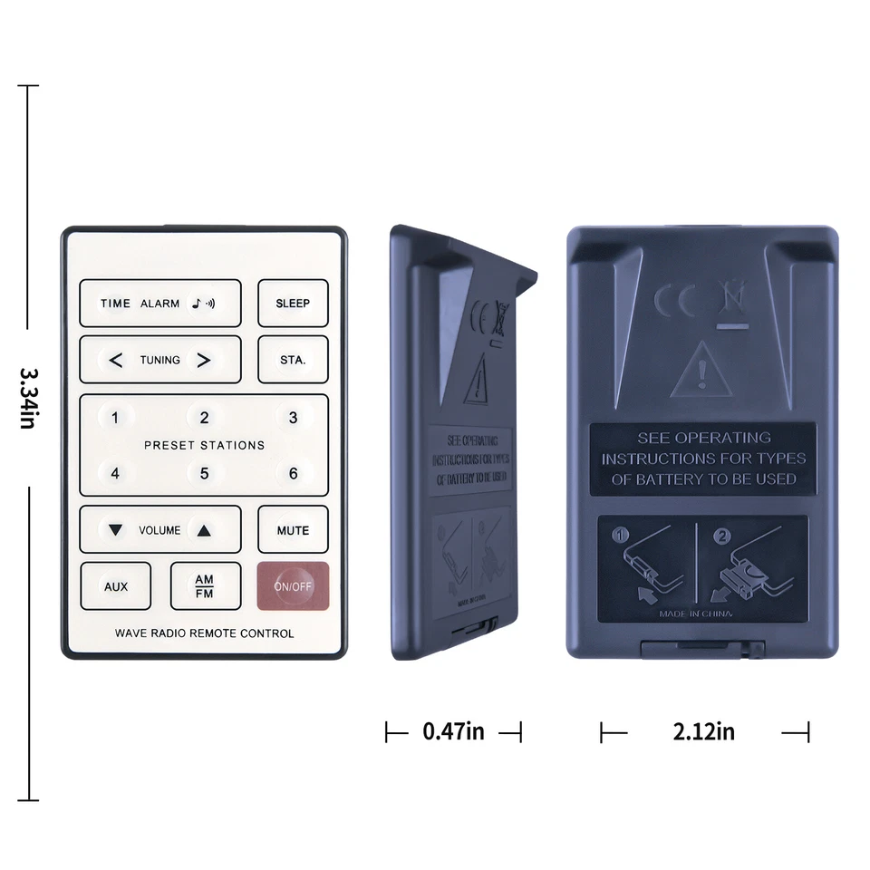 Ersatz Fernbedienung für Bose Wave Radio AWR1-2W AWR1-1W AWR113 AWR131 - Bild 2 von 4