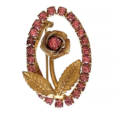 Rhinestone Flower Brooch Pin For Women - Gold Plated Daisy Rose Blossom Lapel Pin, Dress Accessory Gift For Mother's Day