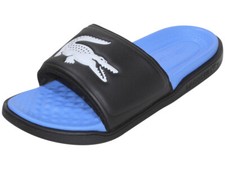 Lacoste Men's Croco-Dualiste-222 Slide Sandals Shoes Light Blue/Black