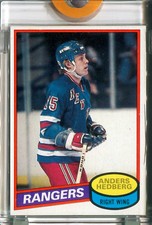 1980-81 Topps ANDERS HEDBERG Vault 1/1 Rare Full Color Proof Blank Back Rangers