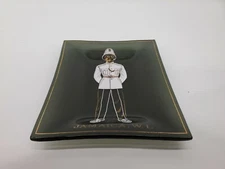 Vintage Jamaica, W. I, Glass Ashtray Captain Sailor 