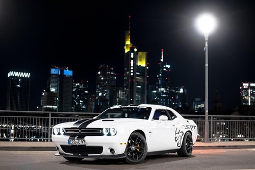 4 x 20 Inch 5x115 Dodge Challenger Style Black Half Matt Wheels: Fits For SRT392 - Picture 2 of 10