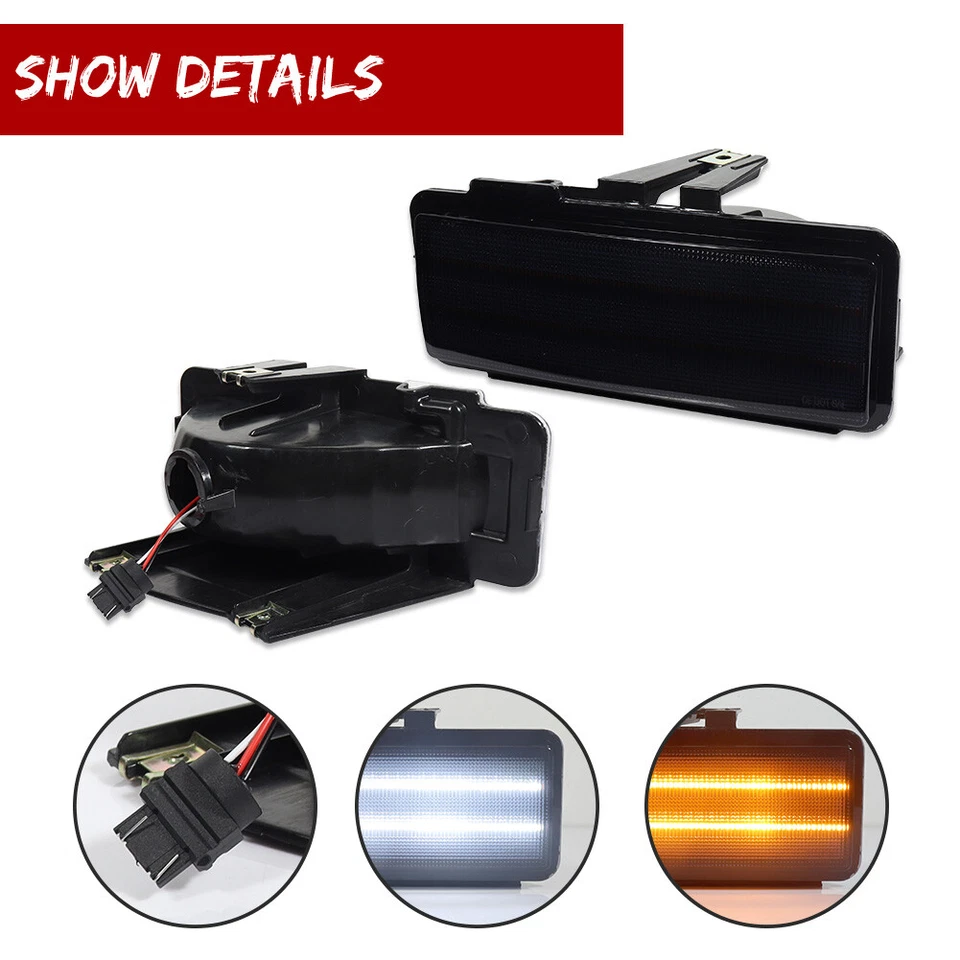 Lámpara de señal DRL delantera LED con interruptor de humo para 94-97 Chevy S10 Blazer GMC Sonoma Foto 4 de 4