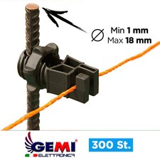 Electric Fencing insulators for metal posts for electric fences 300 pcs Gemi