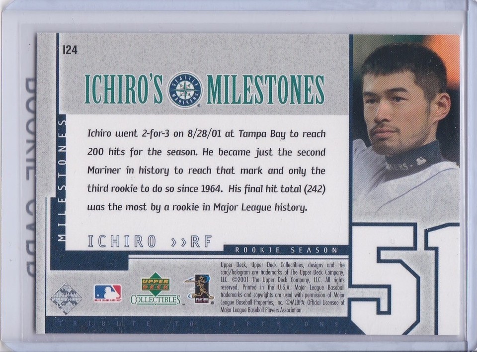 ICHIRO SUZUKI ROOKIE CARD Seattle Mariners 2001 Upper Deck Baseball