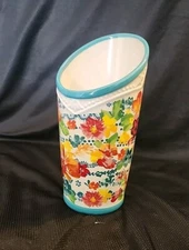 Pioneer Woman Floral Medley Blue Utensil Container Holder 8.25” Replacement