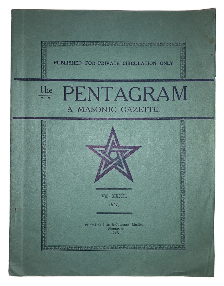 1947, THE PENTAGRAM MASONIC GAZETTE, SINGAPORE, FREEMASONRY